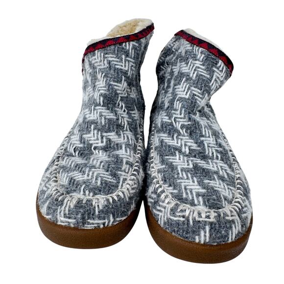 Sanuk Nice Bootah Ankle Boots Womens 5 Faux Shearling Lined Gray‎ Arrowooly Boho - Picture 5 of 11